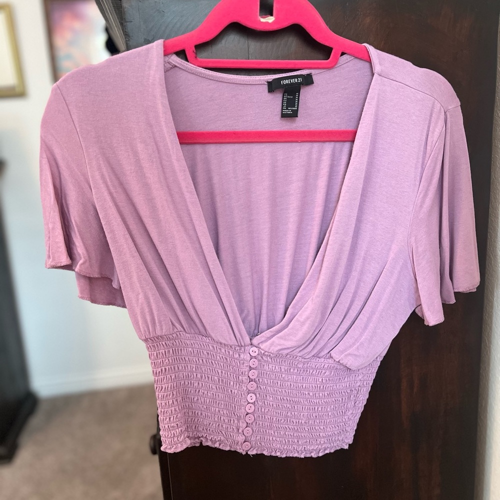Lavender low cut crop top